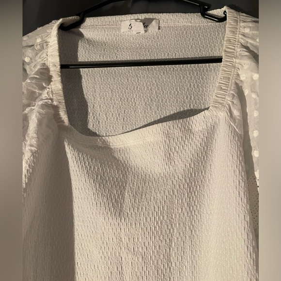 White textured square neck - Picture 4 of 5